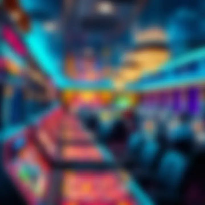 Vibrant Gaming Experience Aboard An interior view showcasing vibrant gaming tables aboard a river boat