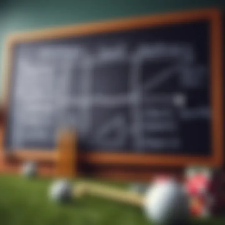 Strategies for Golf Betting A creative representation of various golf betting strategies laid out on a chalkboard.