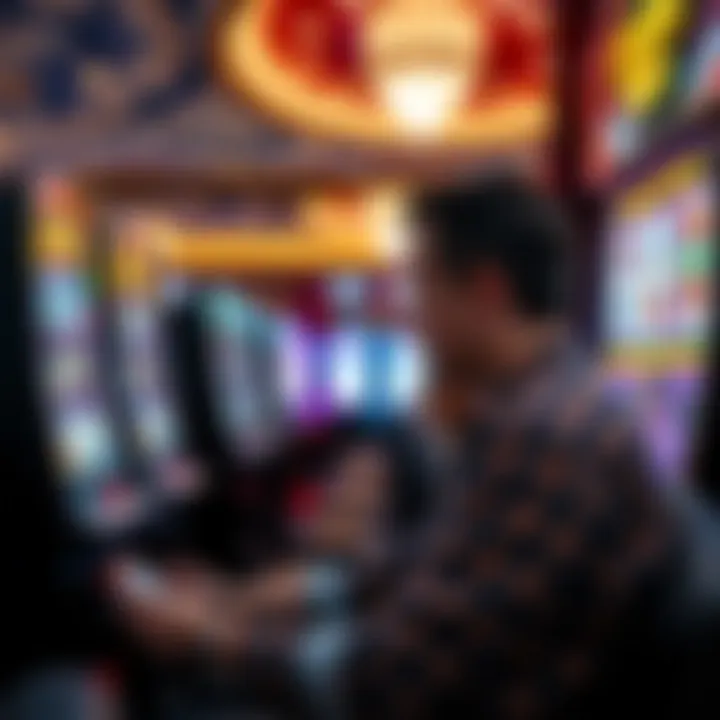 Engaged Player Enjoying Double Double Slots A player engrossed in a Double Double Slots game at a casino