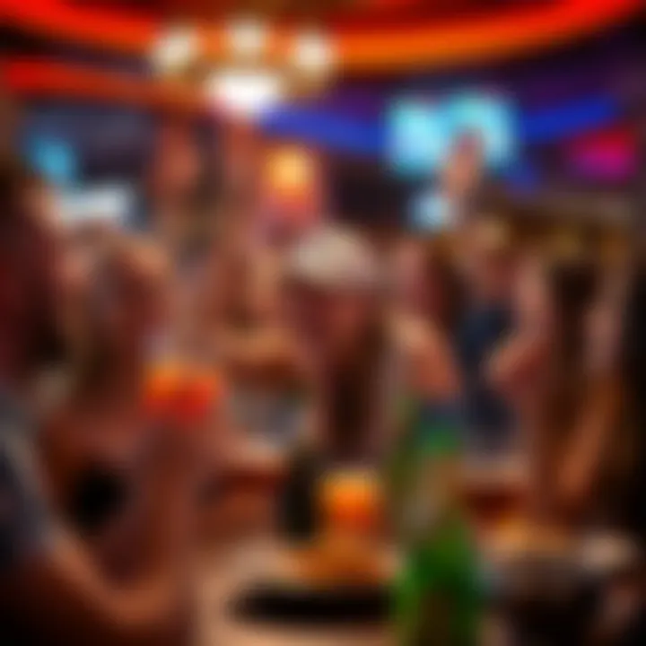 A group of enthusiastic friends celebrating during a March Madness viewing party