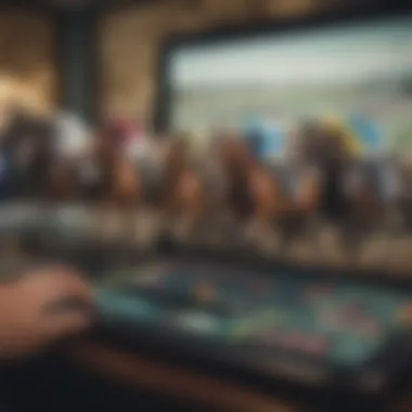 Online Betting Options A digital interface showcasing online horse racing betting options