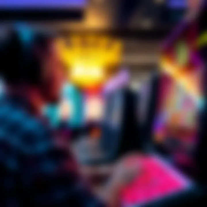 Player Engrossed in Online Slot Gameplay A player immersed in an online casino slot game on a digital device