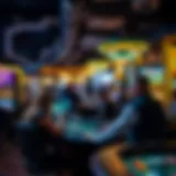 Virtual Casino Experience A detailed illustration of a virtual casino environment with players engaging in various games.