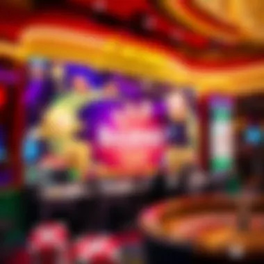 Vibrant Online Casino with No Deposit Offers A captivating view of a vibrant online casino platform showcasing no deposit bonuses