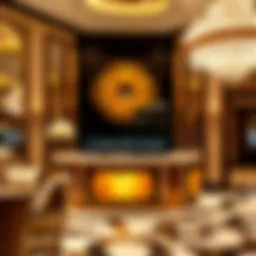 Luxurious hotel lobby in Las Vegas showcasing concierge desk