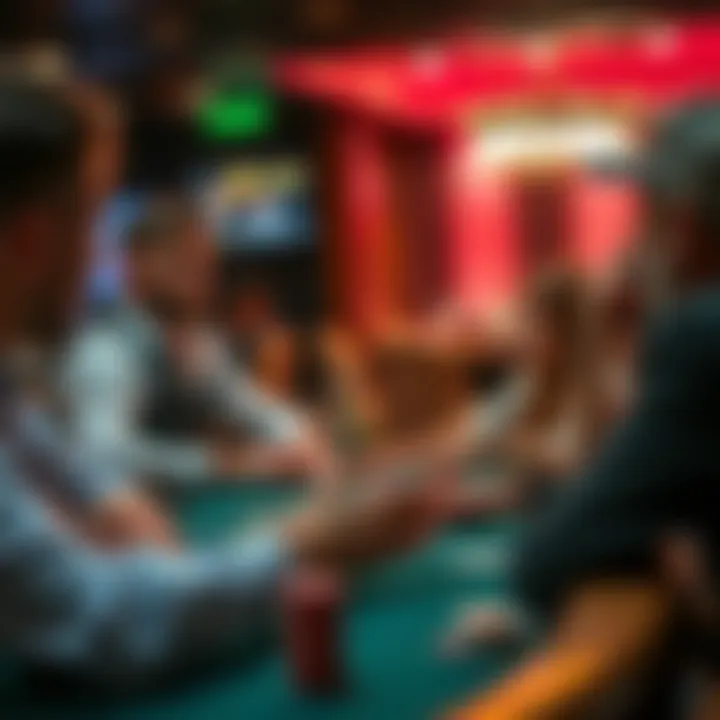 A group engaged in poker strategy discussion