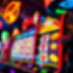 A vibrant lucky spin slots game interface displaying colorful symbols and animations.