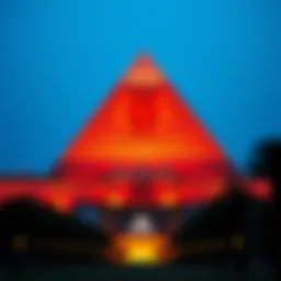Stunning architectural view of the Luxor hotel with its iconic pyramid shape
