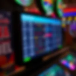 Diverse betting options on a digital screen during NCAA tournament