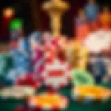 Variety of Casino Bonuses An array of colorful casino chips representing various bonus types.