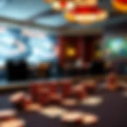 A stylish poker table setup with cards and chips