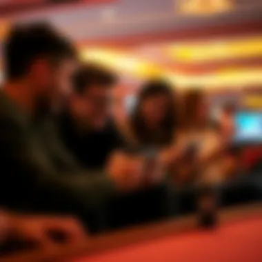 Social Connections Through Gaming Group of friends enjoying multiplayer mobile gaming