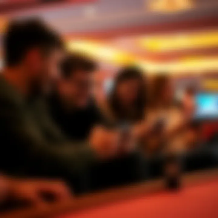 Social Connections Through Gaming Group of friends enjoying multiplayer mobile gaming