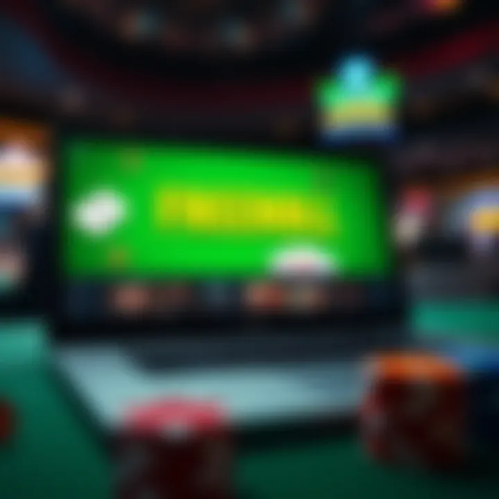 Online Freeroll Opportunities A laptop displaying an online poker site with a freeroll banner