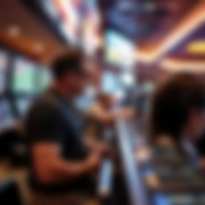 Customers engaging in sports betting