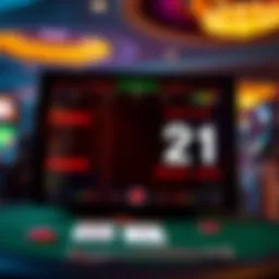 A digital interface showcasing the Black Jack 21 game
