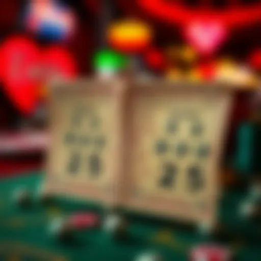 An artistic representation of a lottery ticket with intricate designs