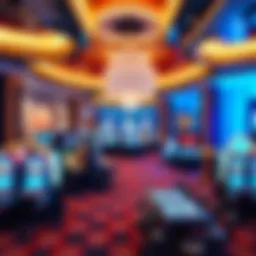 A panoramic view of the luxurious casino floor at Wynne Boston