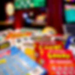 Vibrant display of various GA Lottery scratcher tickets