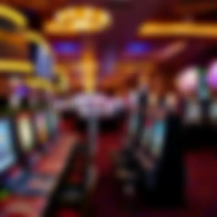 Vibrant Gaming Atmosphere Luxurious gaming floor with diverse slot machines and tables