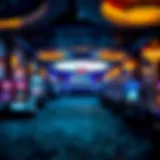 Luxurious casino interior with vibrant lighting