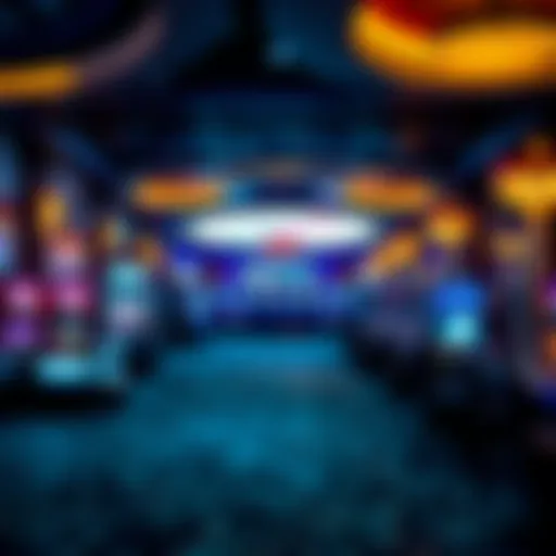 Luxurious casino interior with vibrant lighting