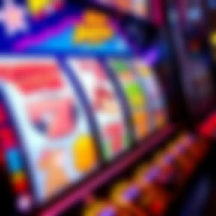 Captivating Slot Machine Animations Close-up of a slot machine screen displaying entertaining animations