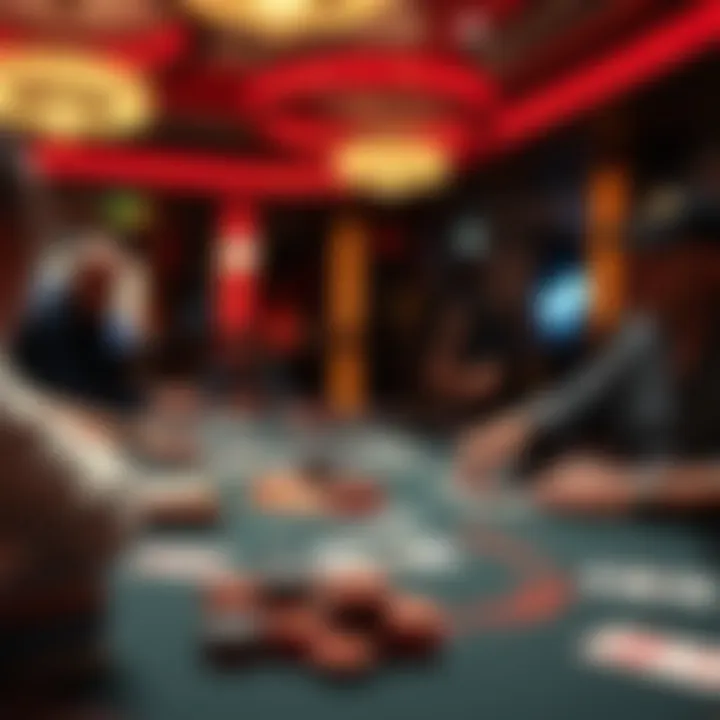 Strategic Play in the Texas Poker Tour A strategic poker table setting illustrating player strategies