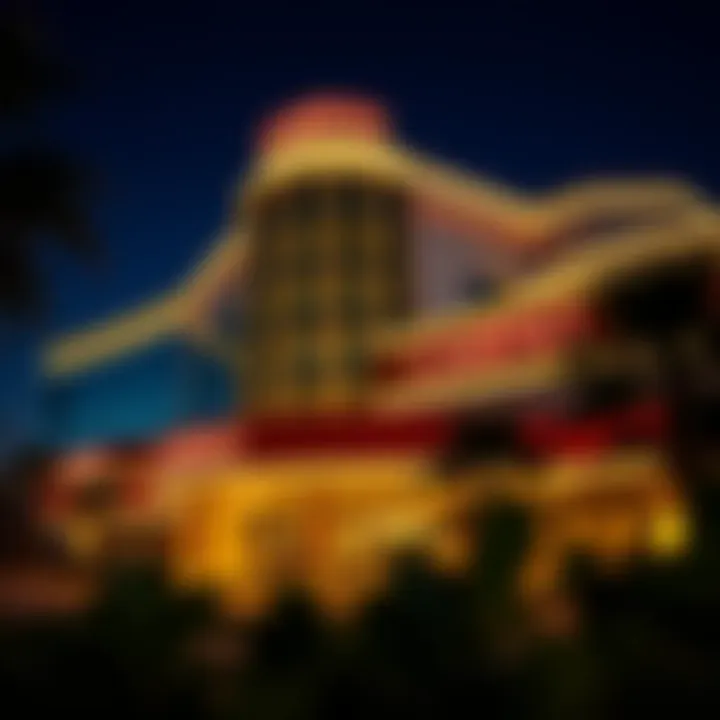 Modern Casino Exterior at Night Exterior view of a modern casino building at night