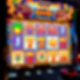 Vibrant casino slot game interface showcasing bonus features