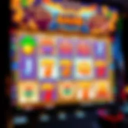 Vibrant casino slot game interface showcasing bonus features