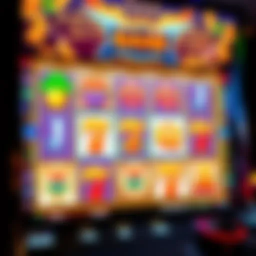 Vibrant casino slot game interface showcasing bonus features