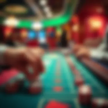 Close-up of a player placing a bet