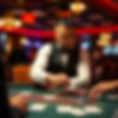 Dealer shuffling cards at a casino