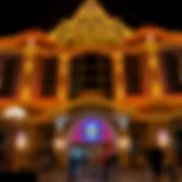 Luxurious view of the Imperial Palace Casino facade at night