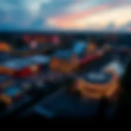 Aerial view of a Texas riverboat casino