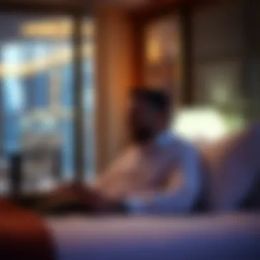 Gambler enjoying complimentary hotel stay