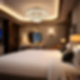 Luxurious casino hotel room with elegant decor