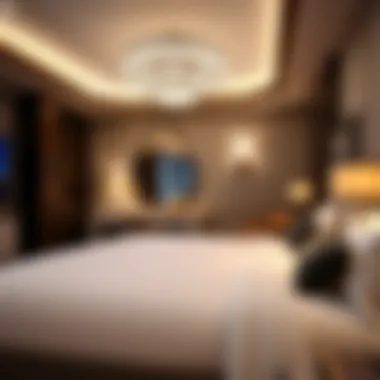 Luxurious casino hotel room with elegant decor
