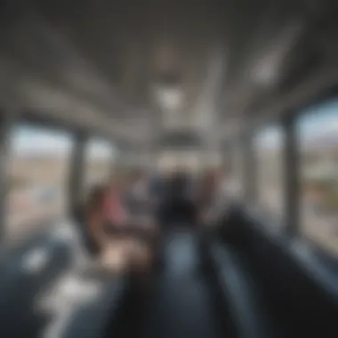 Inside the Monorail: Scenic Views of Las Vegas Passengers enjoying the view from inside the Monorail