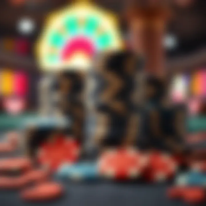 Symbolic Representation of Strategic Chip Accumulation An illustration of an impressive stack of chips symbolizing wealth and strategy in gaming