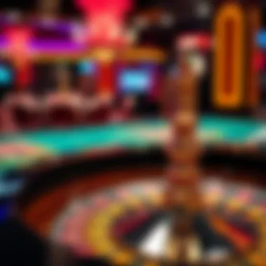 Close-up of a roulette wheel in action, highlighting the thrill of gaming