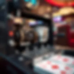 An intricate view of an automatic card shuffler in action