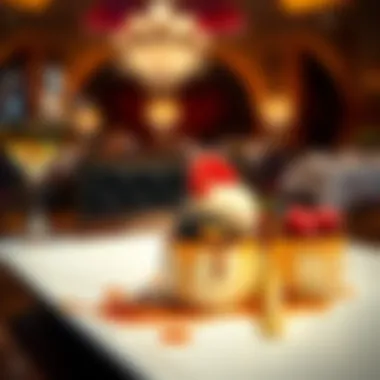 Decadent Dessert for Two An exquisite dessert adorned with fresh fruits and chocolate, perfect for sharing.