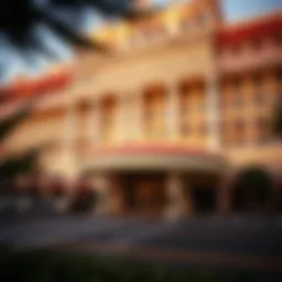 Exterior view of Sands Regency Hotel showcasing its architectural elegance