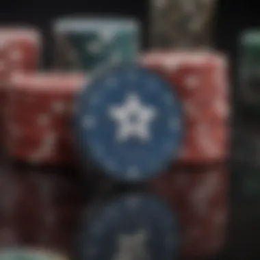 Showcasing Texas Hold'em Chip Denominations An organized display of Texas Hold'em poker chips showcasing various denominations.