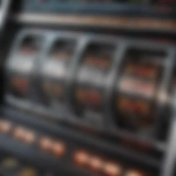 Close-up view of the Triple Diamond slot machine interface