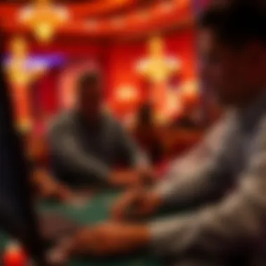 Engaging in Online Poker Players engaging in an online poker game