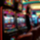 Visual representation of a progressive slot machine with cascading jackpots