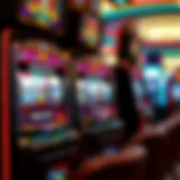 Visual representation of a progressive slot machine with cascading jackpots